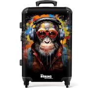 NoBoringSuitcases.com Valise Grande Rigide TSA, 23kg, Taille M (67cm - 72L) - Chimpanzé Noir