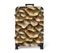 NoBoringSuitcases.com® Valise Grande Taille 77x51.5x28 cm 4 Roues Bagages Trolley Vacances Large Suitcase Travel Légère Grandes Valises Soute Avion Abstrait - Antique - Or