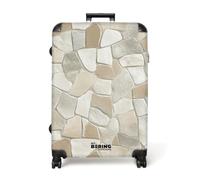 NoBoringSuitcases.com® Valise Grande Taille 77x51.5x28 cm 4 Roues Bagages Trolley Vacances Large Suitcase Travel Légère Grandes Valises Soute Avion Mozaïque - Pierres - Beige