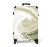 NoBoringSuitcases.com® Valise Grande Taille 77x51.5x28 cm 4 Roues Bagages Trolley Vacances Large Suitcase Travel Légère Grandes Valises Soute Avion Abstrait - Coups - Pinceau - Vagues - Vert