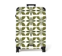 NoBoringSuitcases.com® Valise Grande Taille 77x51.5x28 cm 4 Roues Bagages Trolley Vacances Large Suitcase Travel Légère Grandes Valises Soute Avion Botanique - Rétro - Vert