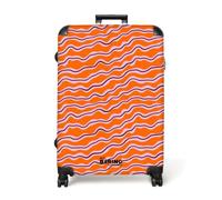 NoBoringSuitcases.com® Valise Grande Taille 77x51.5x28 cm Grandes Valises Soute Avion XXL Rigide Solide Voyage Roulette Bagage Légère Travel Bags Rétro - Ondulé - Orange