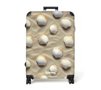 NoBoringSuitcases.com® Valise Grande Taille 77x51.5x28 cm Grandes Valises Soute Avion XXL Rigide Solide Voyage Roulette Bagage Légère Travel Bags Coquillages - Sable - Maritime