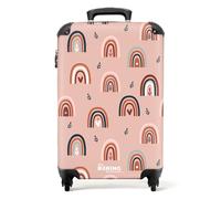 NoBoringSuitcases.com © Valise Rigide de Voyage Valise à roulettes Coque Dure en Bagage à Main - Taille Moyenne en 12 Images (Motif Abstrait Arc-en-Ciel avec des cœurs, 55x35x20 cm)