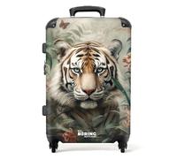 NoBoringSuitcases.com Valise Rigide Grande Taille (67cm - 72L) Serrure TSA, 23kg, Taille M, Tigre - Vert