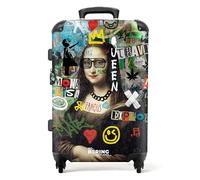 NoBoringSuitcases.com Valise Rigide TSA 67x72 cm, Taille M, Graffiti-Beige