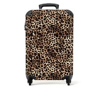 NoBoringSuitcases.com® Valises, Bagages a Main Cabine 55x35x25 10kg, Luggage, Suitcase, Rigides 4 roulettes, De Voyage, Cadenas Avion, Ultra légère, Polycarbonate, Poignée Extensible, Motif léopard