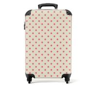 NoBoringSuitcases.com® Valises, Bagages a Main Cabine 55x35x25 10kg, Luggage, Suitcase, Rigides 4 roulettes, De Voyage, Cadenas Avion, Ultra légère, Polycarbonate, Poignée Extensible, Pois Roses