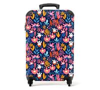 NoBoringSuitcases.com® Valises, Bagages a Main Cabine 55x35x25 10kg, Luggage, Suitcase, Rigides 4 roulettes, De Voyage, Cadenas Avion, Ultra légère, Poignée Extensible, Motif Floral Multicolore