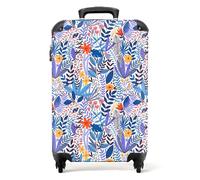 NoBoringSuitcases.com® Valises, Bagages a Main Cabine 55x35x25 10kg, Luggage, Suitcase, Rigides 4 roulettes, De Voyage, Cadenas Avion, Ultra légère, Polycarbonate, Poignée Extensible, Motif botanique