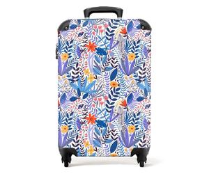 NoBoringSuitcases.com® Valises, Bagages a Main Cabine 55x35x25 10kg, Luggage, Suitcase, Rigides 4 roulettes, De Voyage, Cadenas Avion, Ultra légère, Polycarbonate, Poignée Extensible, Motif botanique
