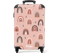 NoBoringSuitcases© © Valise Rigide de Voyage Valise à roulettes Coque Dure | 55x35x20 cm - en Bagage à Main - Taille Moyenne en 12 Images (Motif abstrait arc-en-ciel avec des cœurs, )