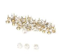 NOBRAND 50 pièces Cristal Rivets Diamant Goujons DIY Mode Griffe Perles Nailhead Goujons pour Artisanat Décoration(Argent)