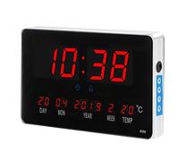 Nobranded (Rouge) Pile au CR2032 intégrée EU Plug 110-220V Horloge Suspendue, Horloge de Calendrier Horloge numérique, pour Le Bureau(Red)