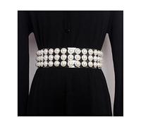 NOBRIM Ceintures pour Femmes Ceinture Corset Strass Brillant pour Robe PVC Perle Large Ceinture Mode Femme Ceinture Chemise Transparente
