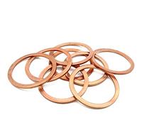 NOBRIM Rondelle Plate en cuivre M10 Joint d'étanchéité diamètre intérieur 10mm Bague d'étanchéité Feuille Mince T3 rondelle en cuivre Rouge Joint de réglage de précision