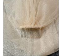 NOBRIM Voiles de mariée Voiles de mariée Long Luxe doré mariée Voile de Mariage cathédrale Fil de Couleur Champagne avec des Paillettes Dame Partie Mariage