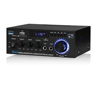 Nobsound AK45 Amplificateur Bluetooth 5.0 Stéréo 2.0 Canaux : HiFi Amplificateur pour Voiture et Maison, avec MIC/Entrée SD/USB, Radio FM et Fonction Karaoké (Contrôle des Basses)