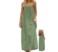 NobSuit Robe Longue Maxi Femme Été Bretelles Spaghetti Dos Nu Nouée Robe de Plage Fluide Décontractée