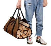 NOBUKU Sac de transport de bûches en toile pour bois de chauffage et fournitures de pique-nique, sac en toile pour transporter et ranger les bûches de bois de chauffage à l'intérieur et à l'extérieur