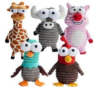 Nocciola Lot De 5 Jouet Chien avec Couineur Papier Bruissant, 5 Sons Drôles Et Étranges pour Différents Animaux, Jouets Interactifs en Peluche Durable pour Les Chiens De Petite, Moyenne Et Grande