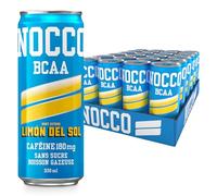NOCCO Boisson énergissante goût citron 180 mg caféine 24x330ml Boissons énergétiques, Sans Sucre BCAA (Limon Del Sol)
