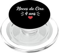 Noces de Cire 4 Ans Anniversaire de Mariage 4 Ans Ensemble PopSockets PopGrip pour MagSafe