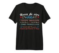 Noces de Cire - Cadeau 4 Ans de Mariage Anniversaire Couple T-Shirt Haut de Gamme