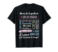 Noces De Coquelicot 8 Ans De Mariage Pour Couple Mignon T-Shirt