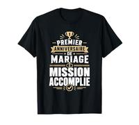 Noces De Coton Anniversaire 1 an Mariage Mission Accomplie T-Shirt