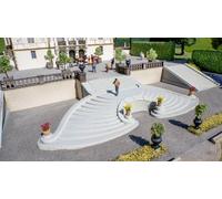 NOCH 0058315 H0 escalier libre, incurvé, 20,5 cm x 10 cm x 3 cm