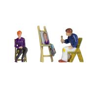 Noch Figurine Peintre assis avec modèle et chevalet 10415 – Plastique – H0 (1:87)