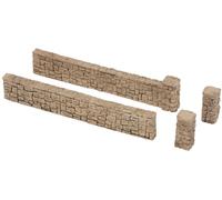 Noch Mur de jardin 13172 H0 - Maçonnerie en plastique détaillée, 12 pièces pour voie H0