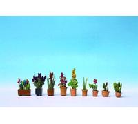 Noch 14012 - Plantes Pré-Peintes en Pots Pour Décor Scène 1:87 HO H0