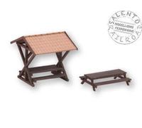 NOCH 14366 H0 1:87 Aire De Pique-Nique Avec Tables Et Bancs Kit De Montage
