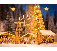 Noch Mini-kit Feuille d'entrée Marché de Noël H0 0014391 – découpé au laser