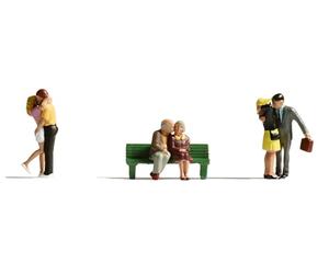 Noch - 15510 - Modélisme Ferroviaire - Figurine - 6 Couples d'amoureux + Banc