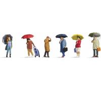 Noch H0 15523 Lot de Figurines Gens Dans Pluie