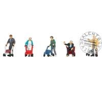 NOCH Modèles HO 1:87 15549 Personnes âgées avec déambulateurs, peints, assis/debout