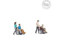 NOCH Figurines H0 en fauteuil roulant 1:87, peintes à la main, debout et assis
