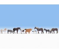 Noch 15713 - 9 X Assortiment De Ferme Animaux Pré Peint = H0 / 00 Jauge - 2nd