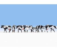 Noch 15725 - 7 X Noir et Blanc Plastique Cows - 1/87th =H0 / 00 Échelle 1st