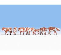 Noch 15726 - 7 X Vaches Pré Peintes Marron Et Blanc - H0/00 Échelle RM48Post