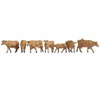 Noch 15727 - 7 X Vaches Brunes Peintes - 1/87 = H0/00 Échelle RM48P