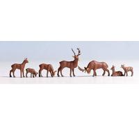 Noch 15730 - 7 Figurines De Cerf Peintes 1/87 H0/00 (2e Classe Poste)