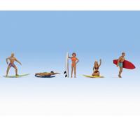 Noch Figurines surfeurs H0 0015853 peint avec planche de surf 1 pc