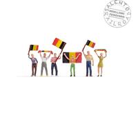 NOCH 15968 Lot De 6 Figurines Belges, Drapeaux Et Écharpes, Échelle 1:8