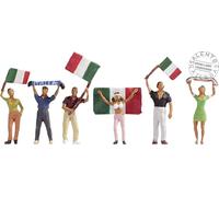 NOCH 15976 Caractères : Ensemble De 6 Supporters Italien Avec Drapeaux Et