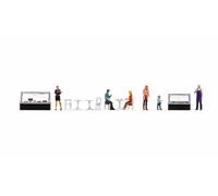 NOCH 16245 Ensemble De 12 Figurines + Équipement Café, Glaces NEU OVP 1:87