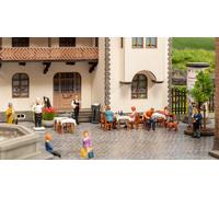 NOCH 16246 Ensemble De 12 Figurines + Équipement Restaurant NEU OVP 1:87